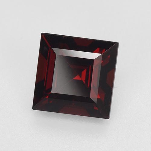 Granada piropo vermelho natural 1,57ct, quadrado, VVS-VS