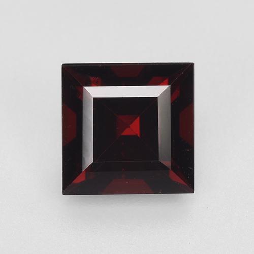 Granada piropo vermelho natural 1,57ct, quadrado, VVS-VS