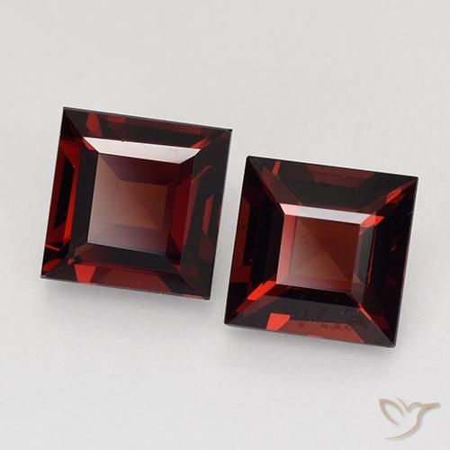 Pedras preciosas de Granada Piropo Vermelho escuro natural de 2.79 ct, Quadrado, VVS-VS