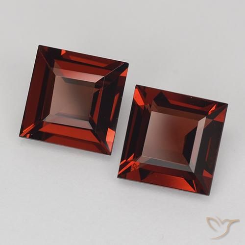 Pedras preciosas de Granada Piropo Vermelho escuro natural de 2.49 ct, Quadrado, VVS-VS