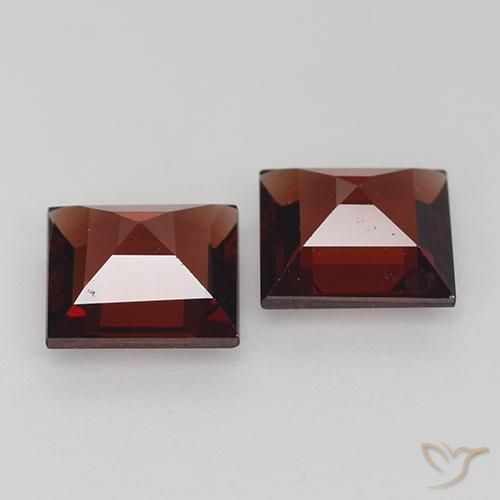 Pedras preciosas de Granada Piropo Vermelho escuro natural de 2.49 ct, Quadrado, VVS-VS