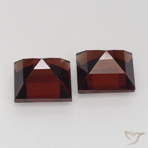Pedras preciosas de Granada Piropo Vermelho escuro natural de 2.92 ct, Quadrado, VVS-VS
