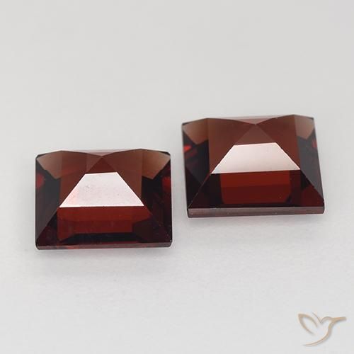 Pedras preciosas de Granada Piropo Vermelho escuro natural de 2.55 ct, Quadrado, VVS-VS