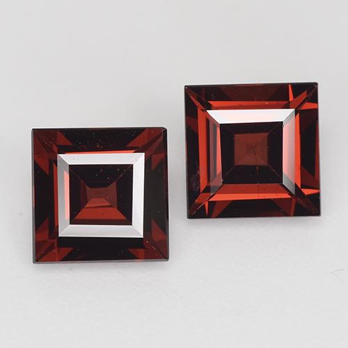 Pedras preciosas de Granada Piropo Vermelho escuro natural de 2.61 ct, Quadrado, VVS-VS