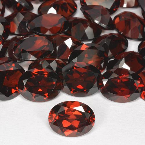 Pedras preciosas de granada piropo vermelho natural de 8,73 ct, corte oval, VVS-VS