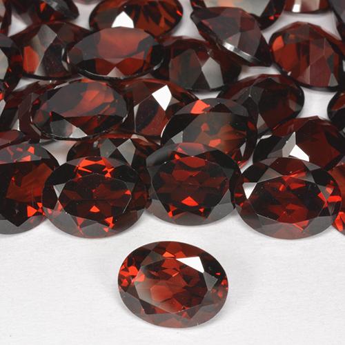 Pedras preciosas de granada piropo vermelho natural de 8,73 ct, corte oval, VVS-VS