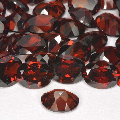 Pedras preciosas de granada piropo vermelho natural de 8,73 ct, corte oval, VVS-VS