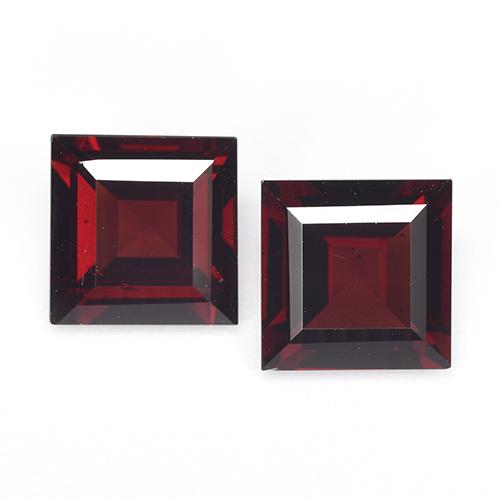 Pedras preciosas de Granada Piropo Vermelho escuro natural de 5.63 ct, Quadrado, VVS-VS