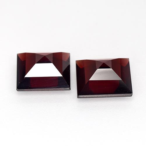 Pedras preciosas de Granada Piropo Vermelho escuro natural de 5.63 ct, Quadrado, VVS-VS