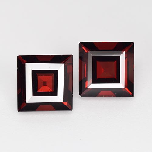 Pedras preciosas de granada piropo vermelho natural de 5,53 ct, quadrado, VVS-VS