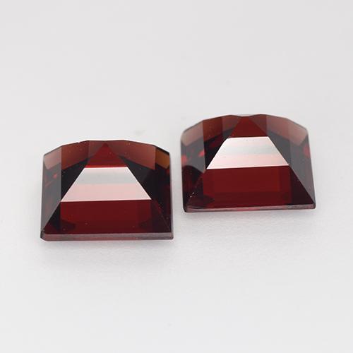 Pedras preciosas de granada piropo vermelho natural de 5,53 ct, quadrado, VVS-VS
