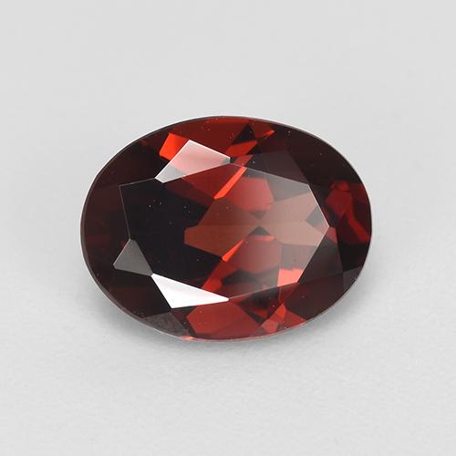 Granada piropo vermelho natural 2,02ct, corte oval, VVS
