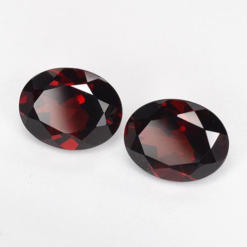 Pedras preciosas de granada piropo vermelho natural de 4,63 ct, corte oval, VVS-VS