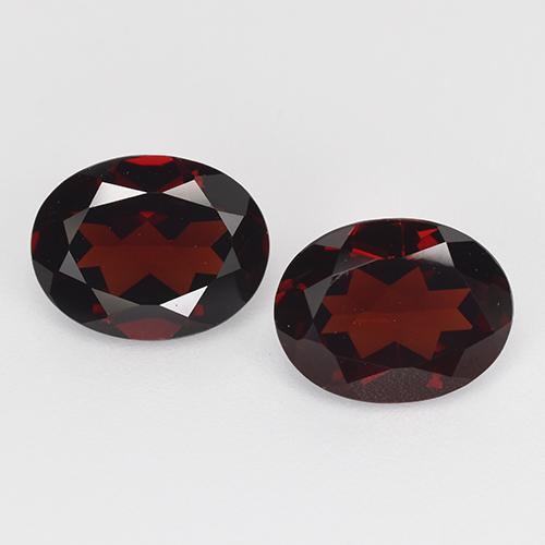 Pedras preciosas de Granada Piropo vermelho escuro natural de 4.15 ct, oval, VVS