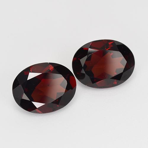 Pedras preciosas de Granada Piropo vermelho escuro natural de 4.15 ct, oval, VVS