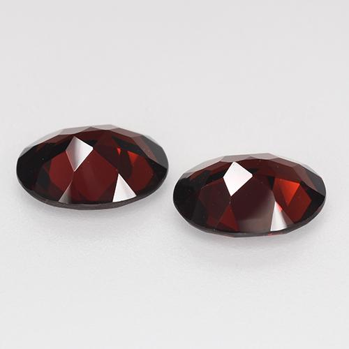 Pedras preciosas de Granada Piropo vermelho escuro natural de 4.15 ct, oval, VVS