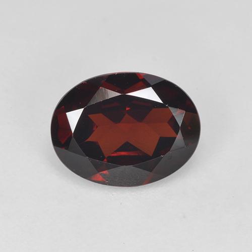 Granada piropo vermelho natural 1,83ct, corte oval, VVS