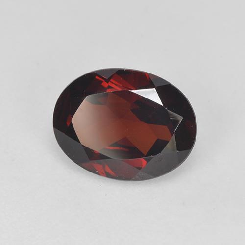 Granada piropo vermelho natural 1,83ct, corte oval, VVS