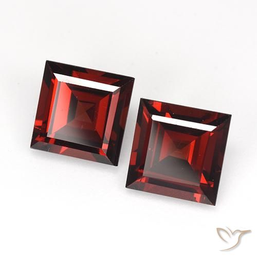 Pedras preciosas de Granada Piropo Vermelho escuro natural de 4.17 ct, Quadrado, VVS-VS