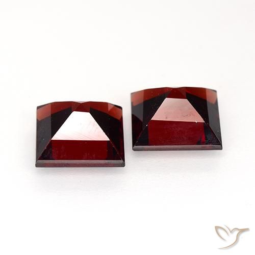 Pedras preciosas de Granada Piropo Vermelho escuro natural de 4.17 ct, Quadrado, VVS-VS