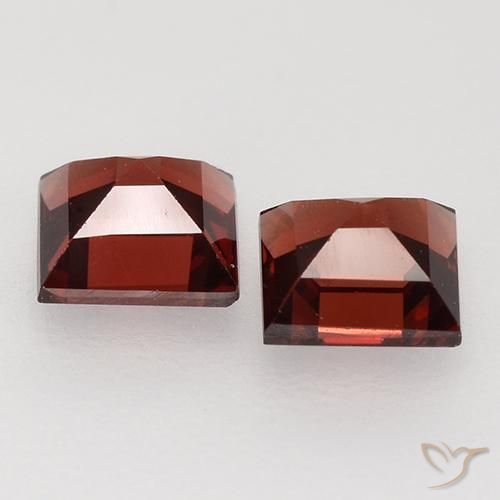 Pedras preciosas de Granada Piropo Vermelho Escarlate Profundo natural de 0.95 ct, Quadrado, VVS-VS