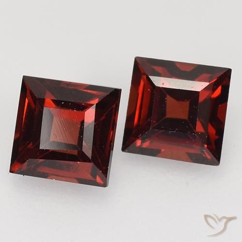 Pedras preciosas de Granada Piropo Vermelho escuro natural de 0.97 ct, Quadrado, VVS-VS
