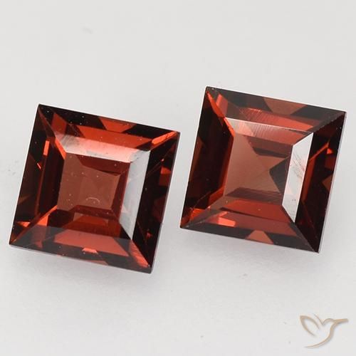 Pedras preciosas de Granada Piropo Vermelho escuro natural de 1.00 ct, Quadrado, VVS-VS