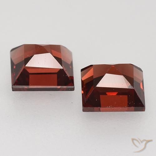 Pedras preciosas de Granada Piropo Vermelho escuro natural de 1.00 ct, Quadrado, VVS-VS