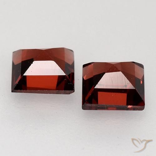 Pedras preciosas de Granada Piropo Vermelho Escarlate Profundo natural de 0.96 ct, Quadrado, VVS-VS