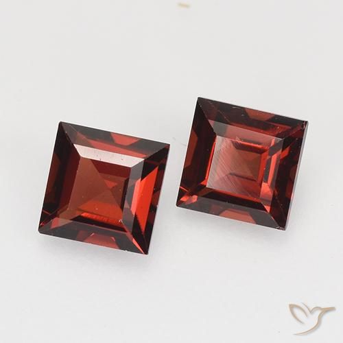 Pedras preciosas de Granada Piropo Vermelho escuro natural de 0.89 ct, Quadrado, VVS-VS