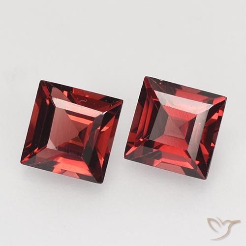 Pedras preciosas de Granada Piropo Vermelho escuro natural de 1.00 ct, Quadrado, VVS-VS