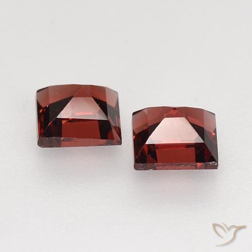 Pedras preciosas de Granada Piropo Vermelho escuro natural de 1.00 ct, Quadrado, VVS-VS