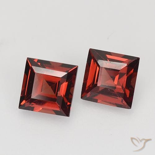 Pedras preciosas de Granada Piropo Vermelho escuro natural de 0.94 ct, Quadrado, VVS-VS