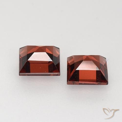 Pedras preciosas de Granada Piropo Vermelho Escarlate Profundo natural de 0.92 ct, Quadrado, VVS-VS
