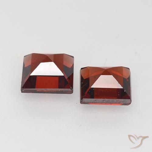 Pedras preciosas de Granada Piropo Vermelho Sangue Profundo natural de 0.99 ct, Quadrado, VVS-VS