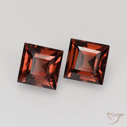 Pedras preciosas de Granada Piropo Vermelho escuro natural de 1.05 ct, Quadrado, VVS-VS