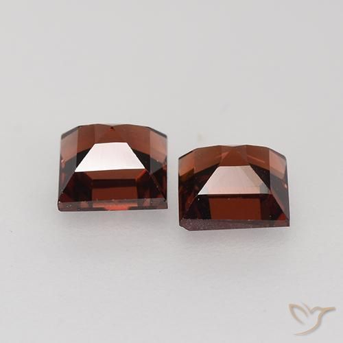 Pedras preciosas de Granada Piropo Vermelho escuro natural de 1.05 ct, Quadrado, VVS-VS
