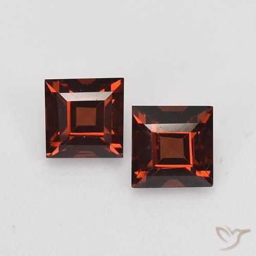Pedras preciosas de granada piropo vermelho natural de 1,02 ct, quadrado, VVS-VS