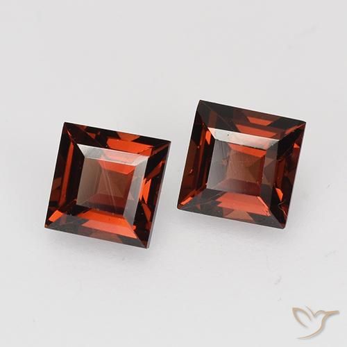 Pedras preciosas de granada piropo vermelho natural de 1,02 ct, quadrado, VVS-VS