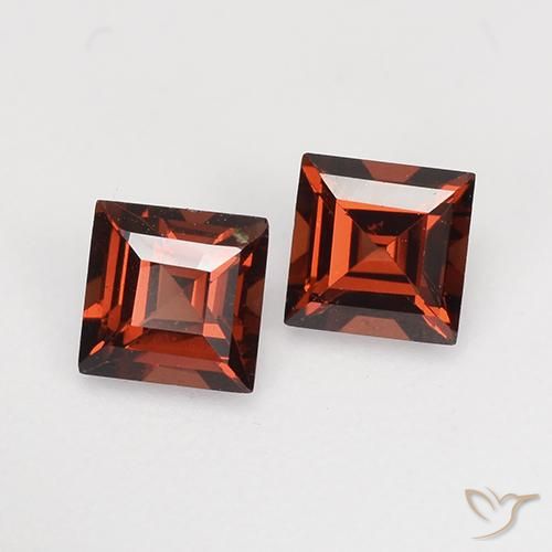 Pedras preciosas de Granada Piropo Vermelho escuro natural de 0.94 ct, Quadrado, VVS-VS