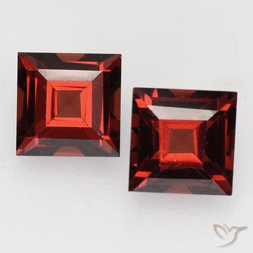 Pedras preciosas de granada piropo vermelho natural de 1,05 ct, quadrado, VVS-VS
