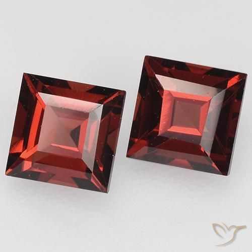 Pedras preciosas de granada piropo vermelho natural de 1,05 ct, quadrado, VVS-VS
