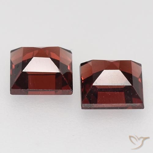 Pedras preciosas de granada piropo vermelho natural de 1,05 ct, quadrado, VVS-VS