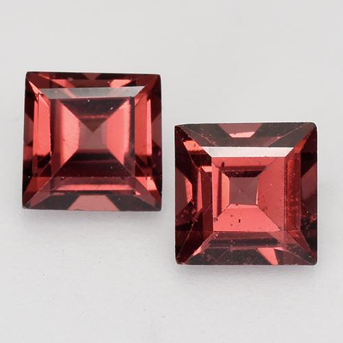 Pedras preciosas de granada piropo vermelho natural de 0,92 ct, quadrado, VVS-VS