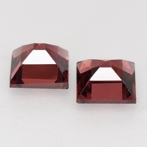Pedras preciosas de granada piropo vermelho natural de 0,92 ct, quadrado, VVS-VS