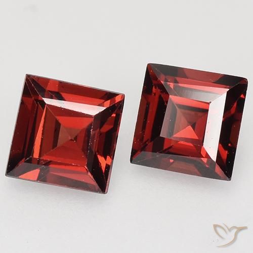 Pedras preciosas de Granada Piropo Vermelho escuro natural de 0.95 ct, Quadrado, VVS-VS