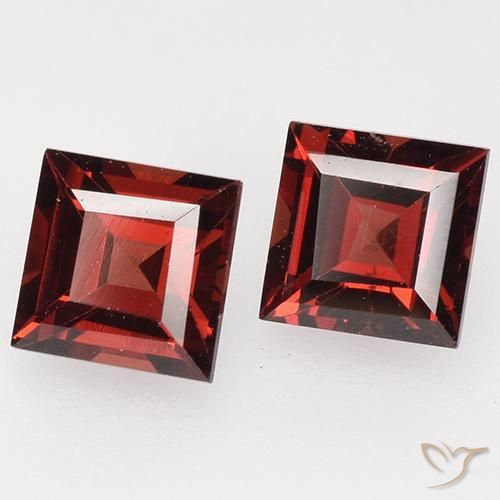 Pedras preciosas de Granada Piropo Vermelho Sangue Profundo natural de 1.02 ct, Quadrado, VVS-VS