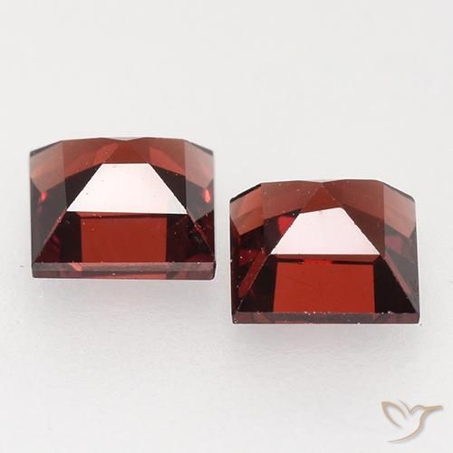 Pedras preciosas de Granada Piropo Vermelho Sangue Profundo natural de 1.02 ct, Quadrado, VVS-VS