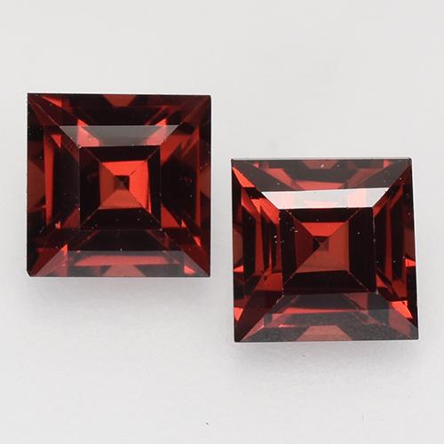 Pedras preciosas de granada piropo vermelho natural de 1,10 ct, quadrado, VVS-VS