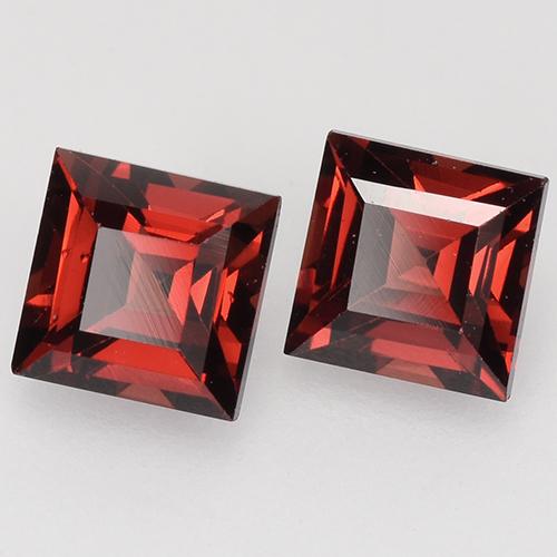 Pedras preciosas de granada piropo vermelho natural de 1,10 ct, quadrado, VVS-VS